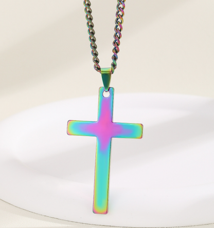 Minimalist Cross Necklace for Men, Jesus Pendant