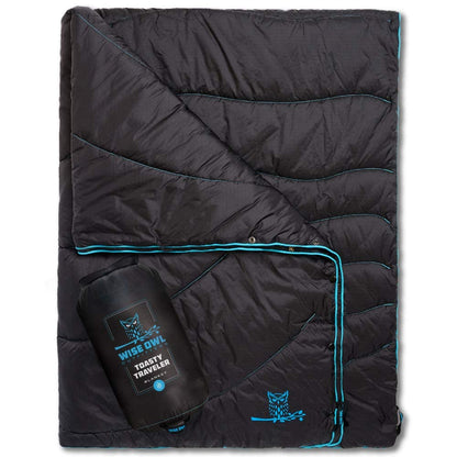 Wise Owl Outfitters Nylon Camping Blanket - Packable & Waterproof Camping Quilt - Stadium Blanket Backpacking Camping Travel and Hiking
