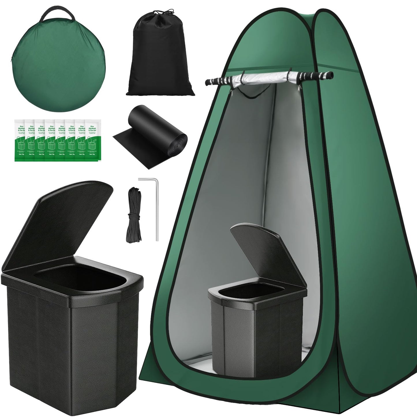 Camping Bathroom Tent and Toilet 16.5 XL Portable Toilet Tent for Adults Camping Toilets Portable Tent Pop Up Privacy Toilet Tent for Camping