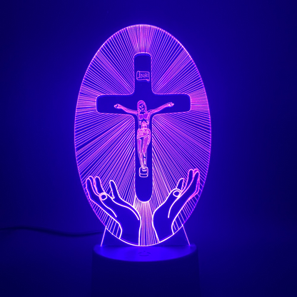 3D Acrylic Jesus Cross Night Light