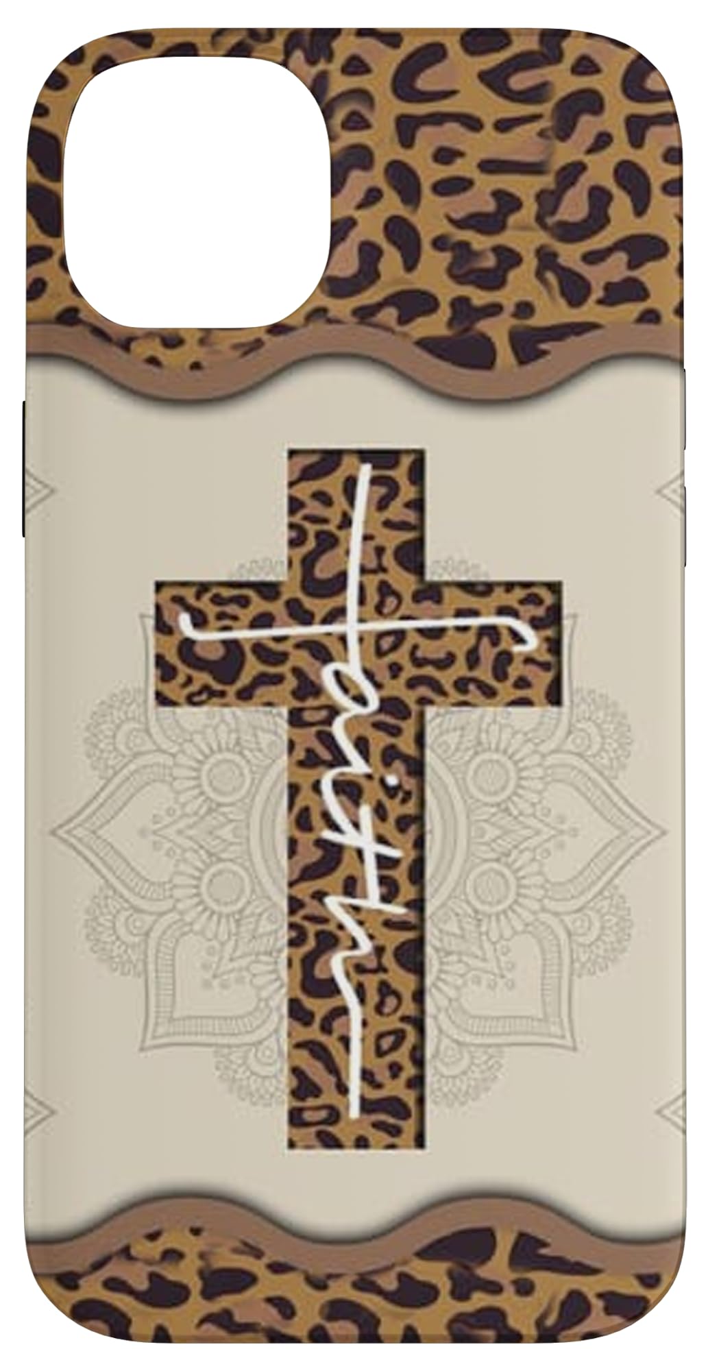 iPhone 14 Plus Faith Cross Leopard Jesus Christian Fashion PC Case