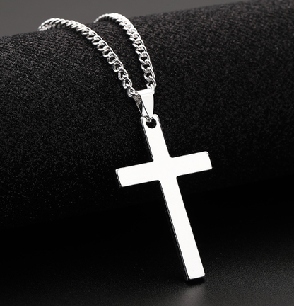 Minimalist Cross Necklace for Men, Jesus Pendant
